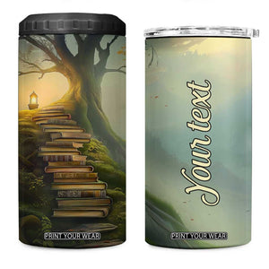 Personalized Magical Tree 4 in 1 Can Cooler Tumbler with Book Staircase and Lantern Fantasy Art TS04 One Size: 16 oz Multicolor Print Your Wear