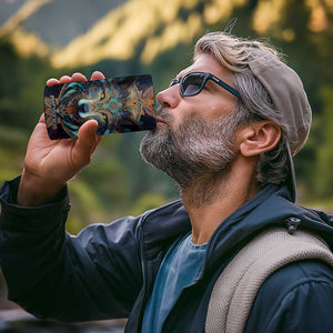 Personalized Mandala Wolf 4 in 1 Can Cooler Tumbler with Intricate Pattern Illustration TS04 Print Your Wear