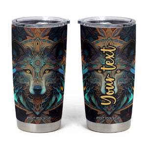 Personalized Mandala Wolf Tumbler Cup with Intricate Pattern Illustration TS04 Multicolor Print Your Wear