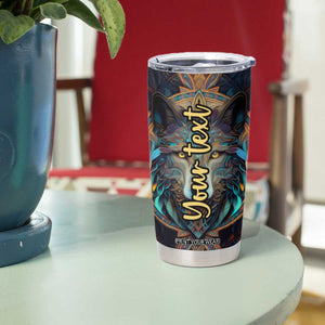 Personalized Mandala Wolf Tumbler Cup with Intricate Pattern Illustration TS04 Print Your Wear