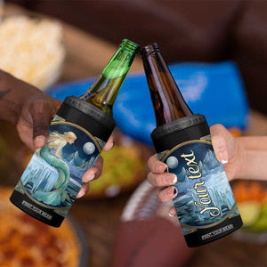 Personalized Mermaid 4 in 1 Can Cooler Tumbler with Retro Vintage Illustration Style TS04 Print Your Wear