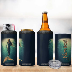 Personalized Mermaid 4 in 1 Can Cooler Tumbler with Vintage Artistic Theme TS04 Print Your Wear