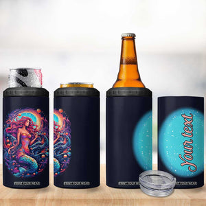 Personalized Mermaid Lover 4 in 1 Can Cooler Tumbler with Underwater Theme Illustration TS04 Print Your Wear