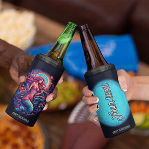 Personalized Mermaid Lover 4 in 1 Can Cooler Tumbler with Underwater Theme Illustration TS04 Print Your Wear