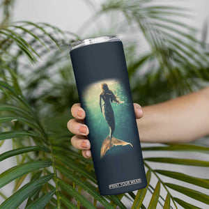 Personalized Mermaid Skinny Tumbler with Vintage Artistic Theme TS04 Print Your Wear