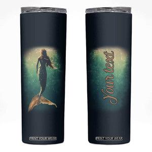 Personalized Mermaid Skinny Tumbler with Vintage Artistic Theme TS04 Multicolor Print Your Wear