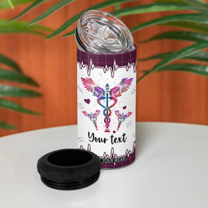 Personalized Nurse 4 in 1 Can Cooler Tumbler Quote Because Badass Life Saver Is Not An Official Job Title Design TS04 Print Your Wear