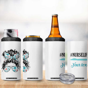 Personalized Nurse Life 4 in 1 Can Cooler Tumbler with Medical Theme Typography TS04 Print Your Wear