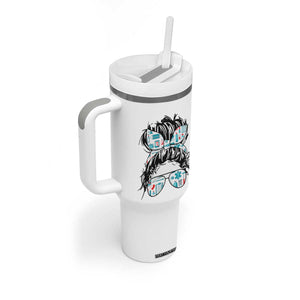 Personalized Nurse Life Tumbler With Handle with Medical Theme Typography TS04 Print Your Wear