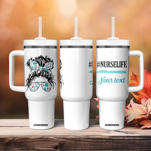 Personalized Nurse Life Tumbler With Handle with Medical Theme Typography TS04 Print Your Wear