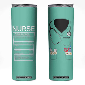 Personalized Nurse Skinny Tumbler Nutrition Facts Uniform Design TS04 Multicolor Print Your Wear