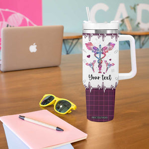 Personalized Nurse Tumbler With Handle Quote Because Badass Life Saver Is Not An Official Job Title Design TS04 Print Your Wear
