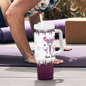 Personalized Nurse Tumbler With Handle Quote Because Badass Life Saver Is Not An Official Job Title Design TS04 Print Your Wear