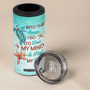 Personalized Ocean Quote 4 in 1 Can Cooler Tumbler And Into The Ocean I Go To Lose My Mind And Find My Soul TS04 Print Your Wear