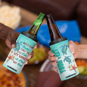 Personalized Ocean Quote 4 in 1 Can Cooler Tumbler And Into The Ocean I Go To Lose My Mind And Find My Soul TS04 Print Your Wear