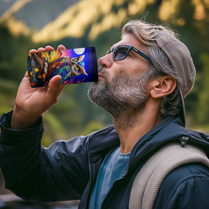 Personalized Owl 4 in 1 Can Cooler Tumbler in Night Forest with Paper Quilling Design TS04 Print Your Wear