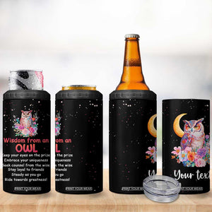 Personalized Owl 4 in 1 Can Cooler Tumbler with Wisdom From An Owl Message TS04 Print Your Wear