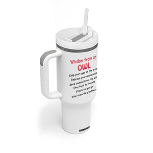 Personalized Owl Tumbler With Handle with Wisdom From An Owl Quote TS04 Print Your Wear
