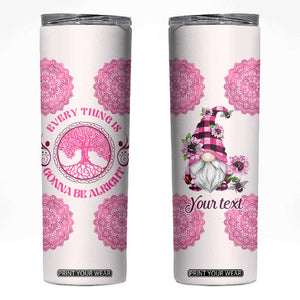 Personalized Pink Gnome Skinny Tumbler with Whimsical Art Style TS04 Multicolor Print Your Wear