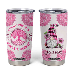 Personalized Pink Gnome Tumbler Cup with Whimsical Art Style TS04 Multicolor Print Your Wear