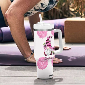 Personalized Pink Gnome Tumbler With Handle with Whimsical Art Style TS04 Print Your Wear