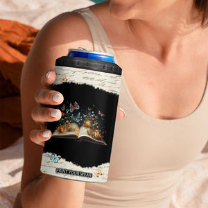 Personalized Reading 4 in 1 Can Cooler Tumbler Quote Takes You On The Greatest Adventures Design TS04 Print Your Wear