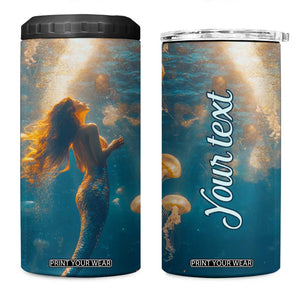 Personalized Retro Mermaid 4 in 1 Can Cooler Tumbler with Vintage Design Elements TS04 One Size: 16 oz Multicolor Print Your Wear