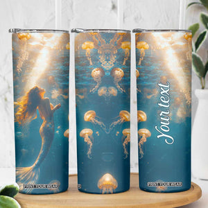 Personalized Retro Mermaid Skinny Tumbler with Vintage Design Elements TS04 Print Your Wear