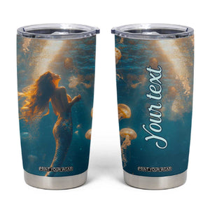 Personalized Retro Mermaid Tumbler Cup with Vintage Design Elements TS04 Multicolor Print Your Wear