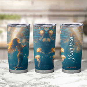 Personalized Retro Mermaid Tumbler Cup with Vintage Design Elements TS04 Print Your Wear