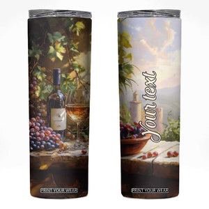 Personalized Retro Wine Design with Nostalgic Feel Skinny Tumbler Personalized TS04 Multicolor Print Your Wear