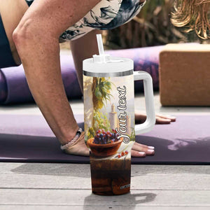 Personalized Retro Wine Design with Nostalgic Feel Tumbler With Handle Personalized TS04 Print Your Wear