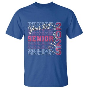 Personalized Senior 2025 T Shirt Custom Text Class Of 2025 Graduation Glitter Print TS11 Royal Blue Print Your Wear