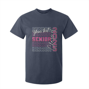 Personalized Senior 2025 T Shirt For Kid Custom Text Class Of 2025 Graduation Glitter Print TS11 Navy Print Your Wear