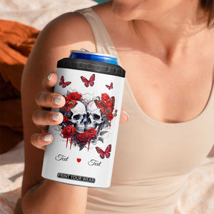 Personalized Skull Couple 4 in 1 Can Cooler Tumbler with From Our First Kiss Till Our Last Breath Quote TS04 Print Your Wear