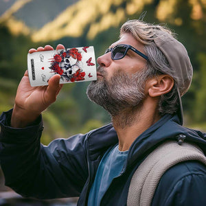 Personalized Skull Couple 4 in 1 Can Cooler Tumbler with From Our First Kiss Till Our Last Breath Quote TS04 Print Your Wear