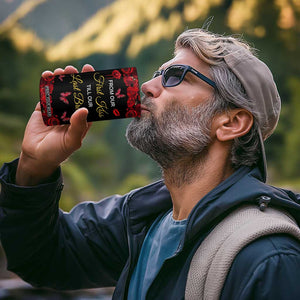 Personalized Skull Couple 4 in 1 Can Cooler Tumbler with From Our First Kiss Till Our Last Breath Romantic Theme TS04 Print Your Wear