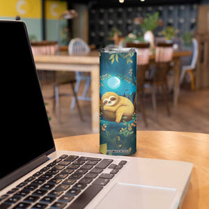 Personalized Sleeping Sloth Skinny Tumbler with Relaxed Mood Artwork TS04 Print Your Wear