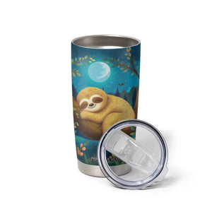 Personalized Sleeping Sloth Tumbler Cup with Relaxed Mood Artwork TS04 Print Your Wear