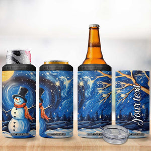 Personalized Snowman 4 in 1 Can Cooler Tumbler with Starry Night Inspired Background TS04 Print Your Wear
