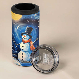 Personalized Snowman 4 in 1 Can Cooler Tumbler with Starry Night Inspired Background TS04 Print Your Wear