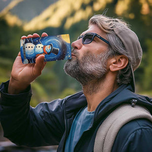 Personalized Snowman 4 in 1 Can Cooler Tumbler with Starry Night Inspired Background TS04 Print Your Wear