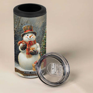 Personalized Snowman 4 in 1 Can Cooler Tumbler with Vintage Christmas Theme TS04 Print Your Wear