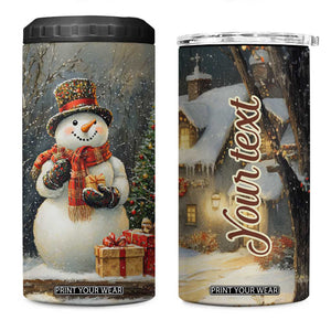 Personalized Snowman 4 in 1 Can Cooler Tumbler with Vintage Christmas Theme TS04 One Size: 16 oz Multicolor Print Your Wear