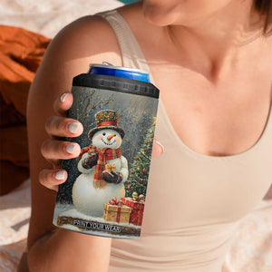 Personalized Snowman 4 in 1 Can Cooler Tumbler with Vintage Christmas Theme TS04 Print Your Wear