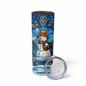 Personalized Snowman Skinny Tumbler with Stained Glass Style Design TS04 Print Your Wear