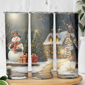 Personalized Snowman Skinny Tumbler with Vintage Christmas Theme TS04 Print Your Wear