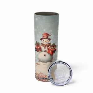 Personalized Snowman Skinny Tumbler with Vintage Style Illustration TS04 Print Your Wear