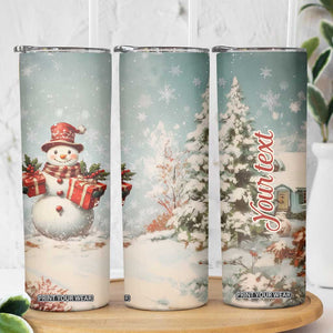 Personalized Snowman Skinny Tumbler with Vintage Style Illustration TS04 Print Your Wear
