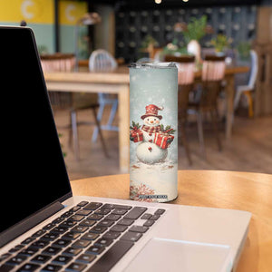 Personalized Snowman Skinny Tumbler with Vintage Style Illustration TS04 Print Your Wear